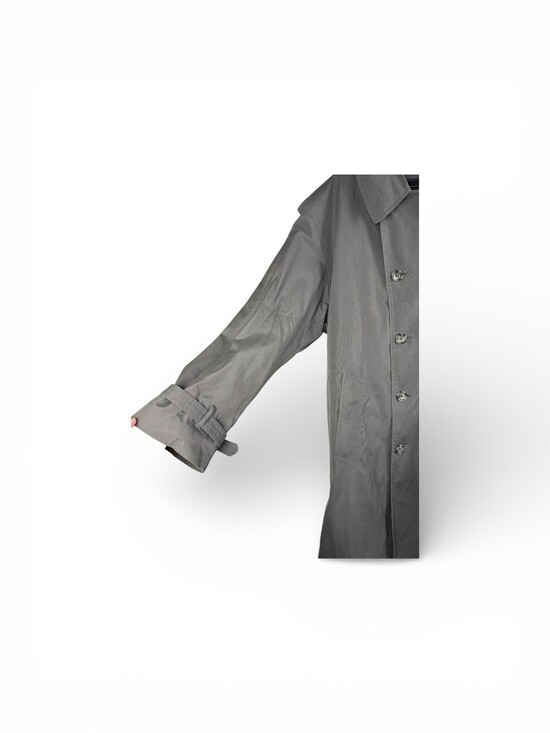 London Fog Dbl-Breasted Trench Classic Coat Zip-Out Liner Men 40R Charcoal Grey - Picture 3 of 13